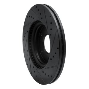 Hyundai Kona Brake Rotor (1) - Front Left - R1 Concepts - Drilled & Slotted - Black - `20-`25